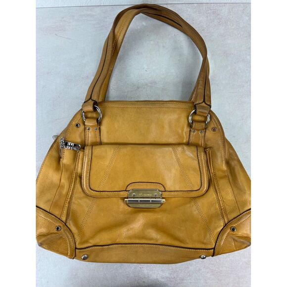 B. Makowsky Womens Leather Shoulder Bag Tan VTG Classic Y2K Preppy‎ Capsule - Picture 1 of 16
